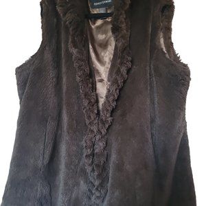 Ashley Stewart Brown Faux Fur Vest (2X)